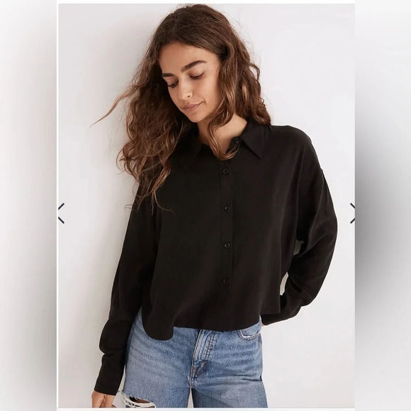 NWT Madewell Lusterweave Hartfield Crop Shirt in size XXS - Picture 1 of 7